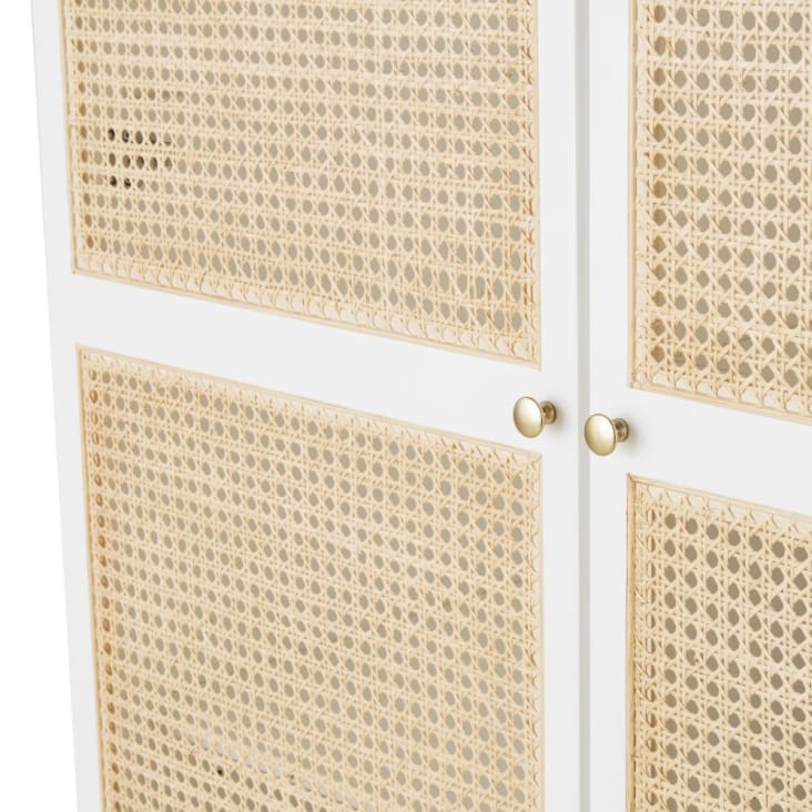 Maisons Du Monde Siwa - Guardarropa Con 2 Puertas Y 1 Cajón De Ratán Trenzado En Crudo