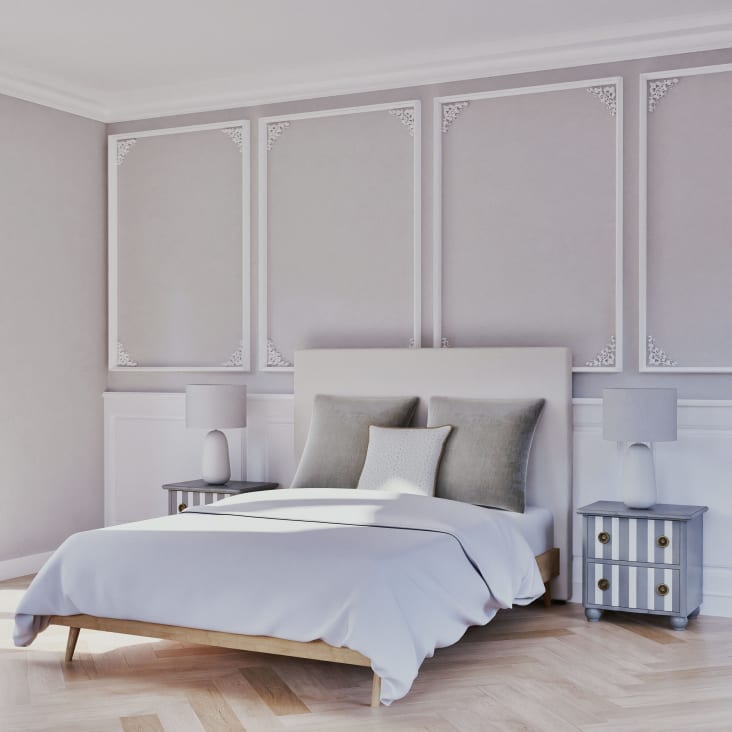 Maisons Du Monde Sixties - Cama Vintage 140x190 Con Somier De Láminas