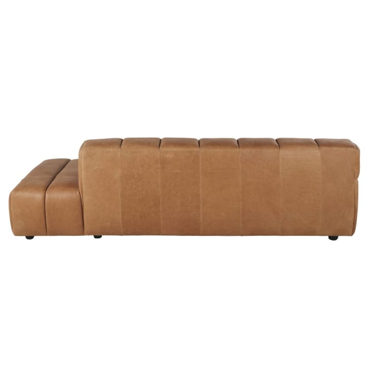 Maisons Du Monde Snoop - Sofá De 3/4 Plazas De Cuero Color Caramelo