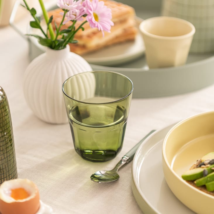 Maisons Du Monde SOFT - Juego De 24 Cubiertos De Acero Verde Celadón