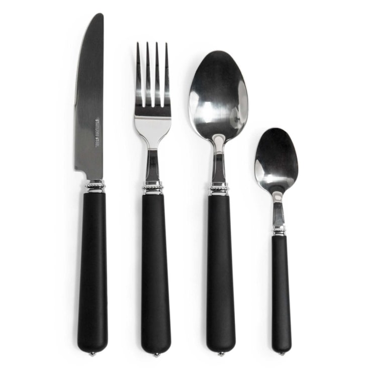 Maisons du Monde Soft - Juego de 24 cubiertos negros SOFT