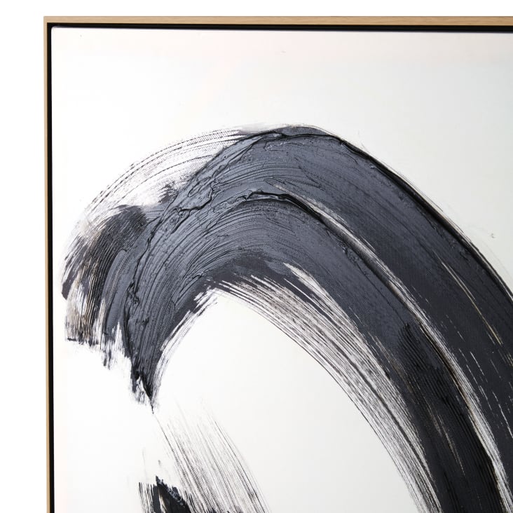 Maisons Du Monde Soho - Cuadro Abstracto Negro Y Blanco 100x141 Cm