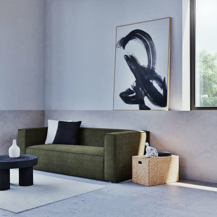 Maisons Du Monde Soho - Cuadro Abstracto Negro Y Blanco 100x141 Cm