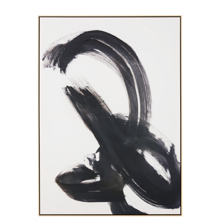 Maisons du Monde Soho - Cuadro abstracto negro y blanco 100x141 cm