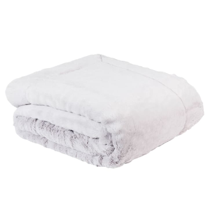 Maisons Du Monde Soho - Manta De Imitación A Piel Gris 150x180