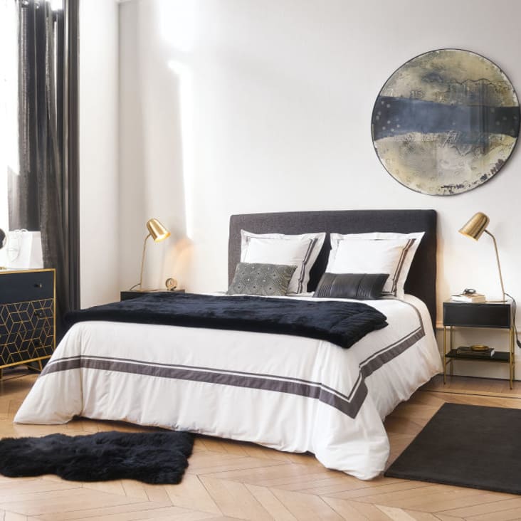Maisons Du Monde Soho - Manta De Imitación Piel Negra 150x180