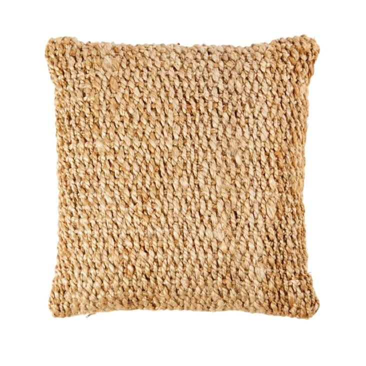 Maisons du Monde SOLAIRE - Cojín tejido de yute y algodón en beige 45x45