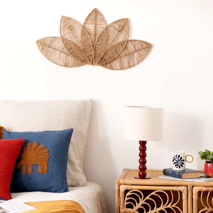 Maisons Du Monde SOLEDAD - Decoración De Pared Con Motivo Vegetal De Yute 69 X 36 Cm