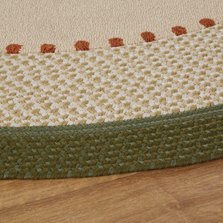 Maisons Du Monde SOLLY - Alfombra De Exterior Redonda Trenzada Color Beige Y Verde Caqui D. 200