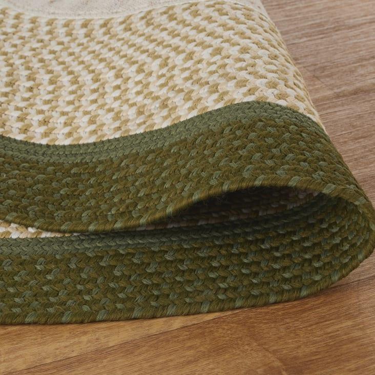 Maisons Du Monde SOLLY - Alfombra De Exterior Redonda Trenzada Color Beige Y Verde Caqui D. 200