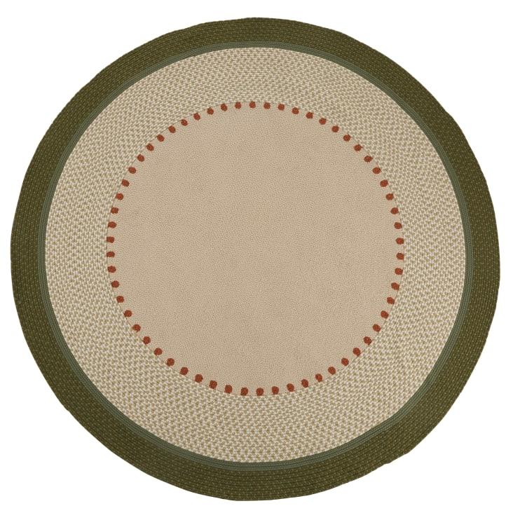 Maisons du Monde SOLLY - Alfombra de exterior redonda trenzada color beige y verde caqui D. 200