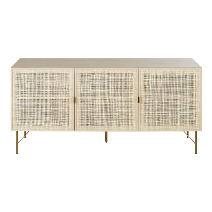 Maisons du Monde Solstice - Aparador con 3 puertas de rejilla de mimbre