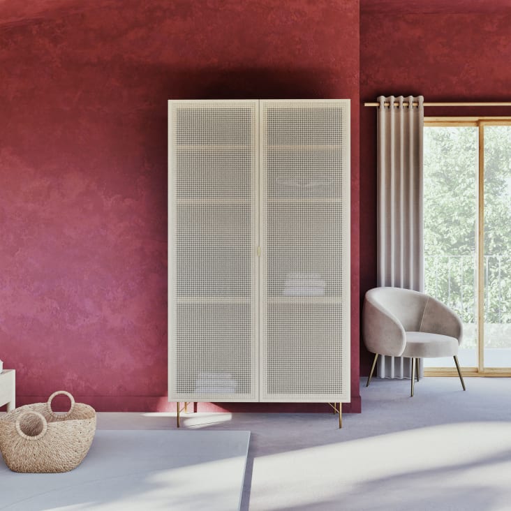 Maisons Du Monde Solstice - Armario De Ratán Trenzado Con 2 Puertas