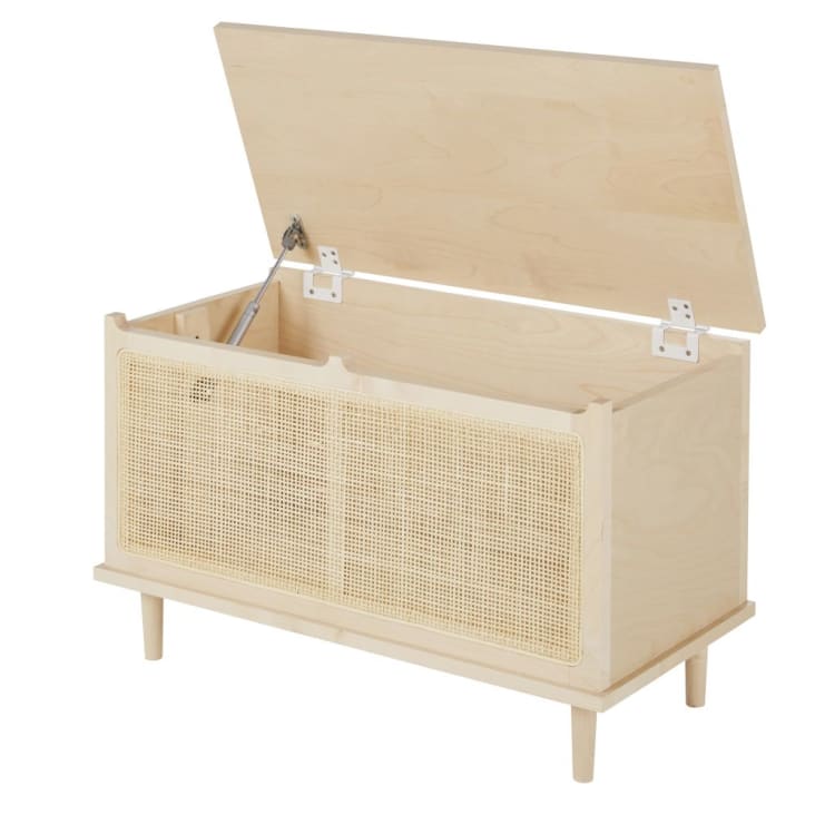 Maisons Du Monde Solstice - Baúl Beige Con Acabado De Rejilla De Mimbre