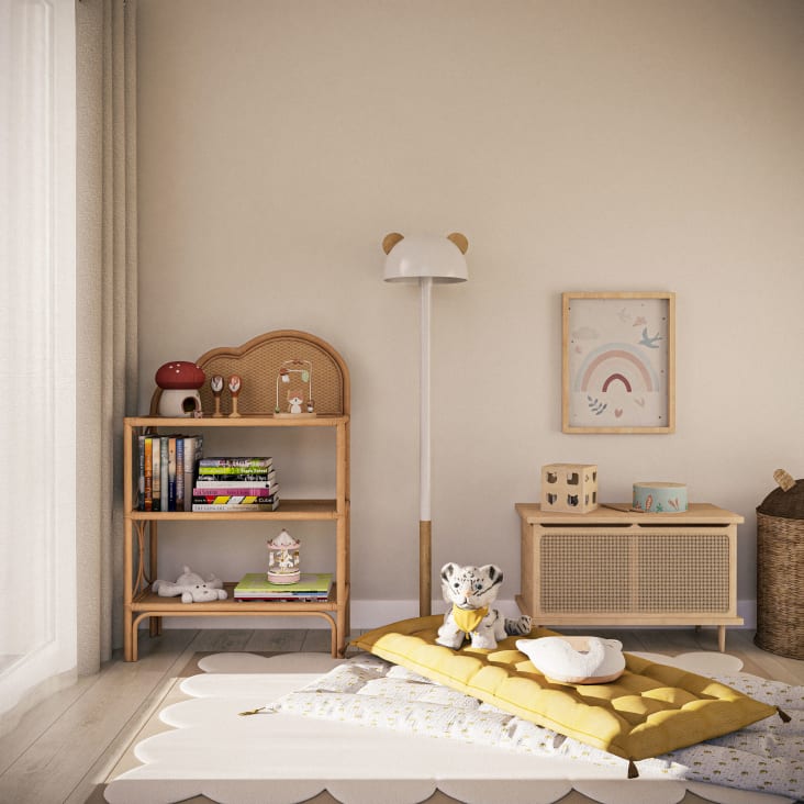 Maisons Du Monde Solstice - Baúl Beige Con Acabado De Rejilla De Mimbre