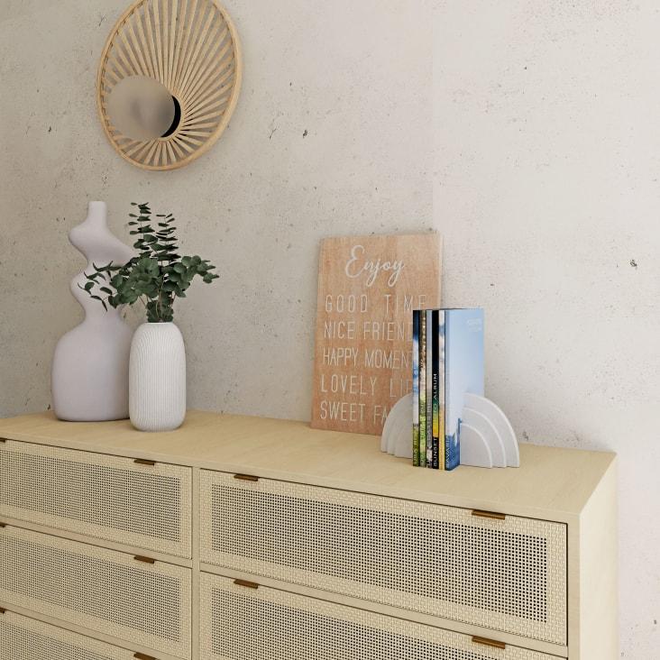 Maisons Du Monde Solstice - Cómoda Doble Con 6 Cajones Y Rejilla De Ratán