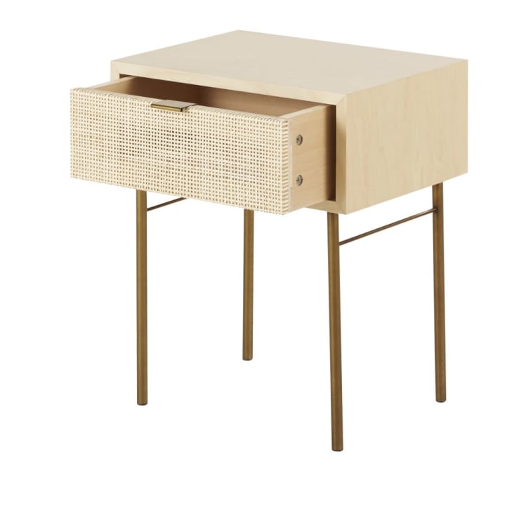 Maisons Du Monde Solstice - Mesita De Noche Con 1 Cajón De Rejilla De Ratán