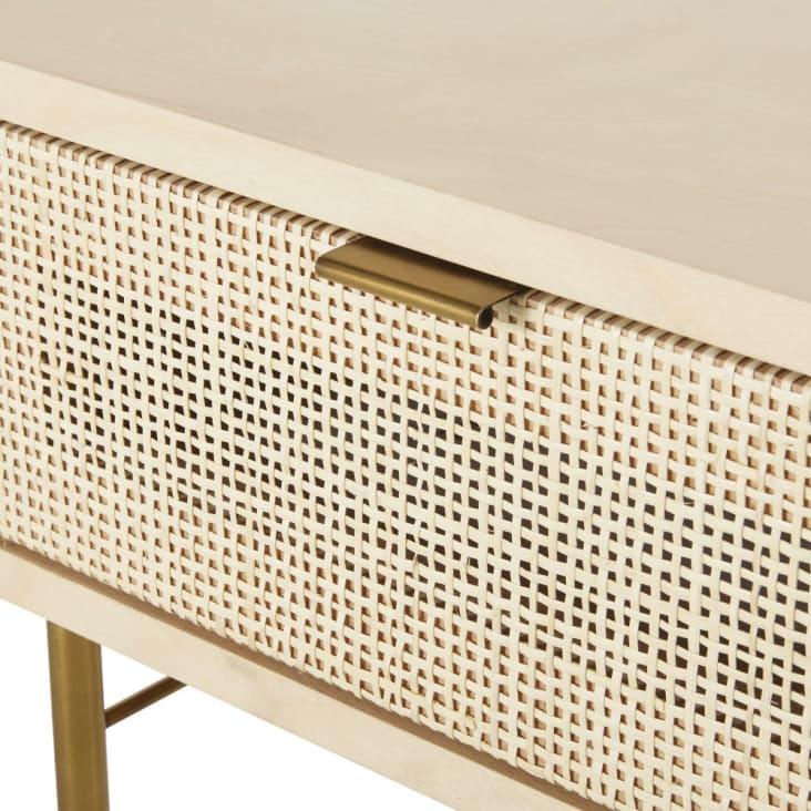 Maisons Du Monde Solstice - Mesita De Noche Con 1 Cajón De Rejilla De Ratán