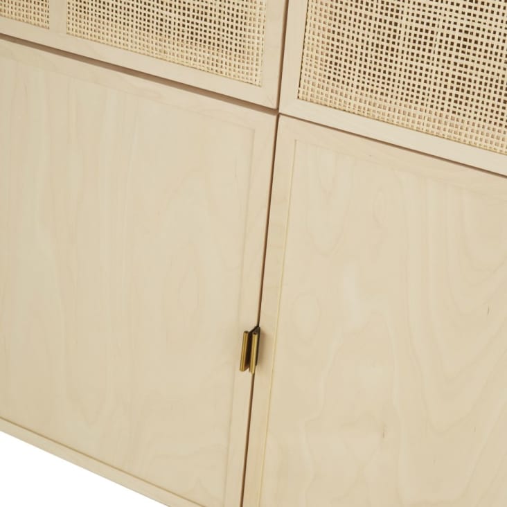 Maisons Du Monde Solstice - Vajillero Con 4 Puertas De Rejilla De Ratán