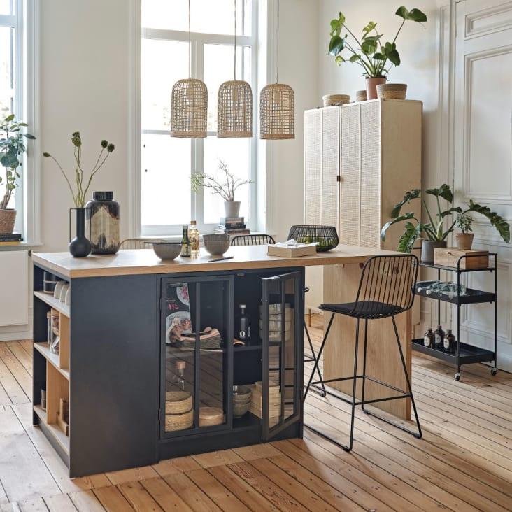 Maisons Du Monde Solstice - Vajillero Con 4 Puertas De Rejilla De Ratán