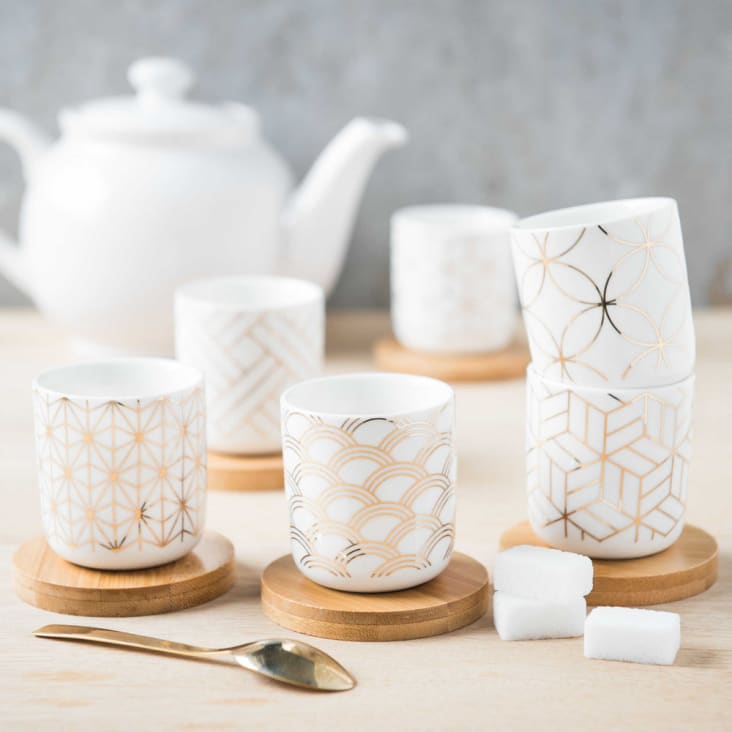 Maisons Du Monde Sonate - Juego De 6 Tazas Y Platillos De Porcelana