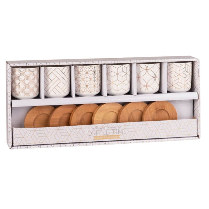 Maisons du Monde Sonate - Juego de 6 tazas y platillos de porcelana