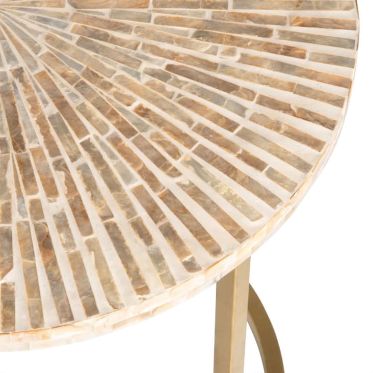 Maisons Du Monde SONTAY - Mesa Auxiliar De Nácar Y Metal Dorado