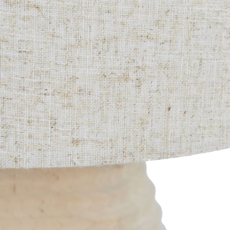 Maisons Du Monde Sorelle - Lámpara De Mesa De Madera Clara Con Pantalla Beige