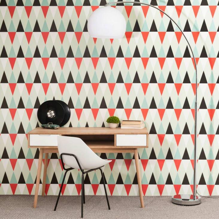 Maisons Du Monde Sphère - Lámpara De Pie De Metal Cromado Y Plástico Blanco Al.209 Cm SPHÈRE