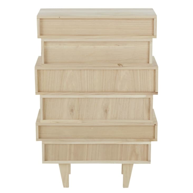 Maisons Du Monde Spring - Cajonera Escandinava Con 6 Cajones De Paulonia Blanca
