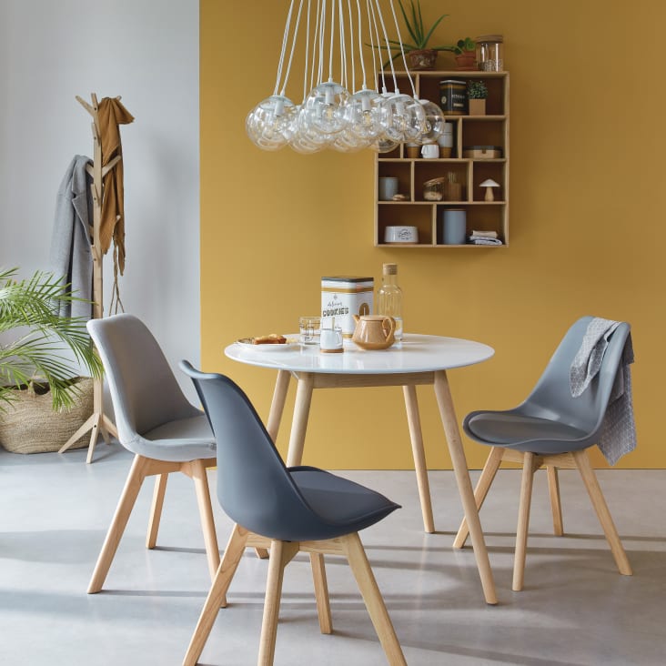 Maisons Du Monde Spring - Mesa De Comedor Redonda Blanca 4 Personas D.90