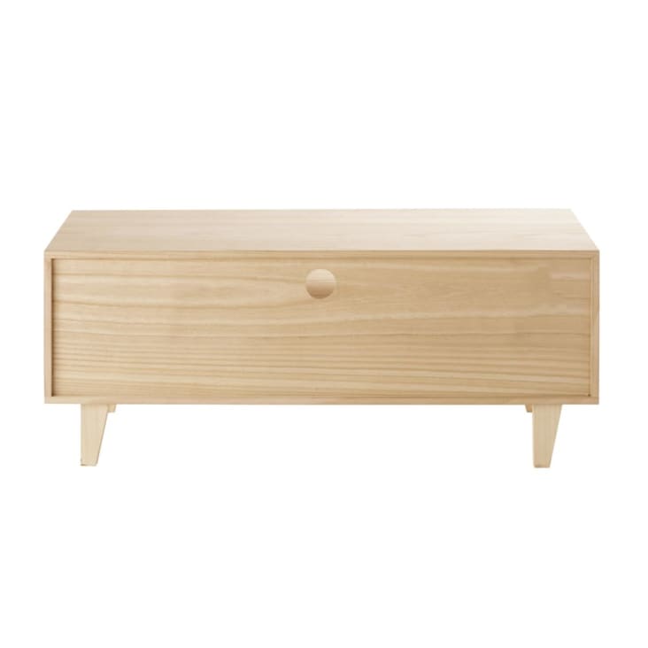 Maisons Du Monde Spring - Mueble De TV Blanco De Estilo Escandinavo Con 4 Cajones De Paulonia