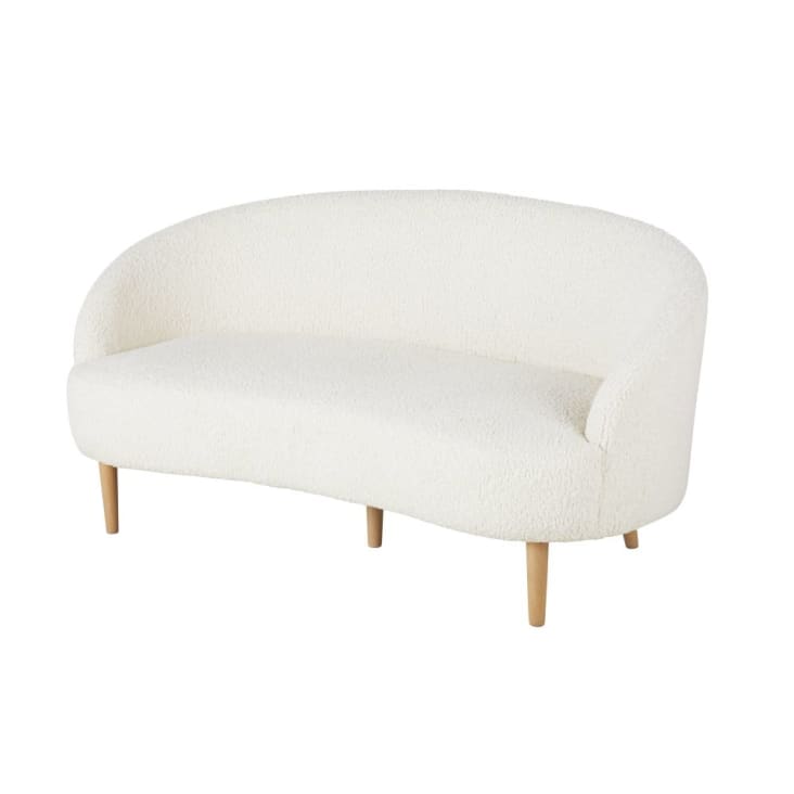 Maisons Du Monde Spy - Sofá De 2/3 Plazas De Rizo Blanco