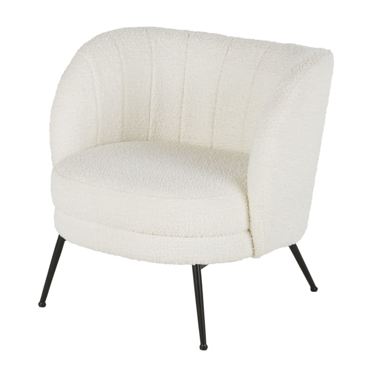 Maisons du Monde Squash - Sillón de tela color crudo efecto lana rizada