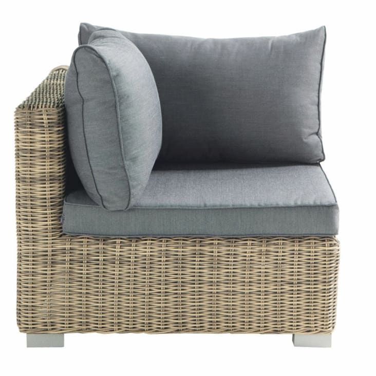 Maisons du Monde St Raphaël - Esquina de sofá de jardín de resina trenzada reciclada