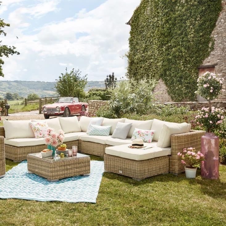 Maisons Du Monde St Raphaël - Módulo Sin Brazos De Jardín De Resina Trenzada Reciclada