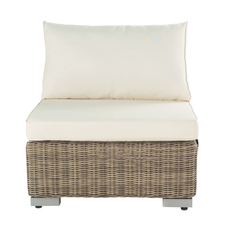 Maisons du Monde St Raphaël - Módulo sin brazos de jardín de resina trenzada reciclada