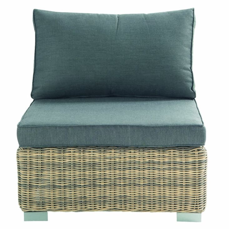 Maisons du Monde St Raphaël - Módulo sin brazos de jardín de resina trenzada reciclada