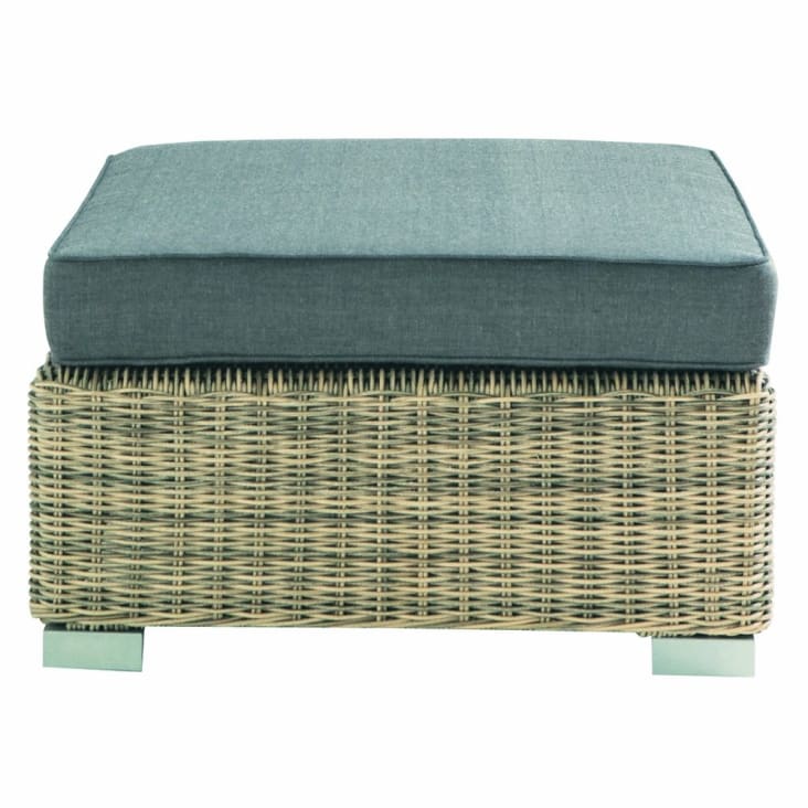 Maisons du Monde St Raphaël - Puf de jardín de resina trenzada reciclada