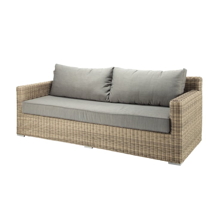 Maisons Du Monde St Raphaël - Sofá De Jardín De 3 Plazas De Resina Trenzada