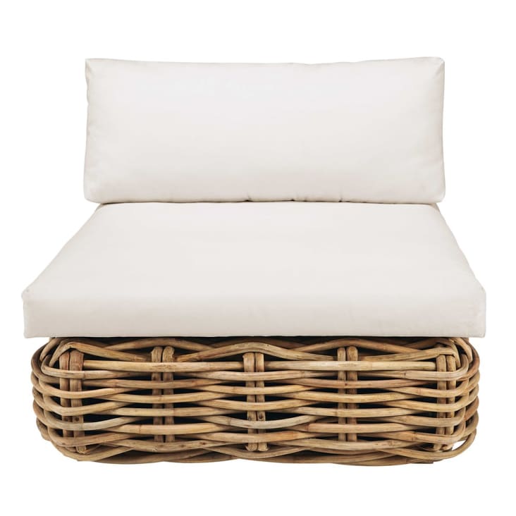 Maisons Du Monde St Tropez - Módulo De Jardín De Mimbre Y Cojines Crudo