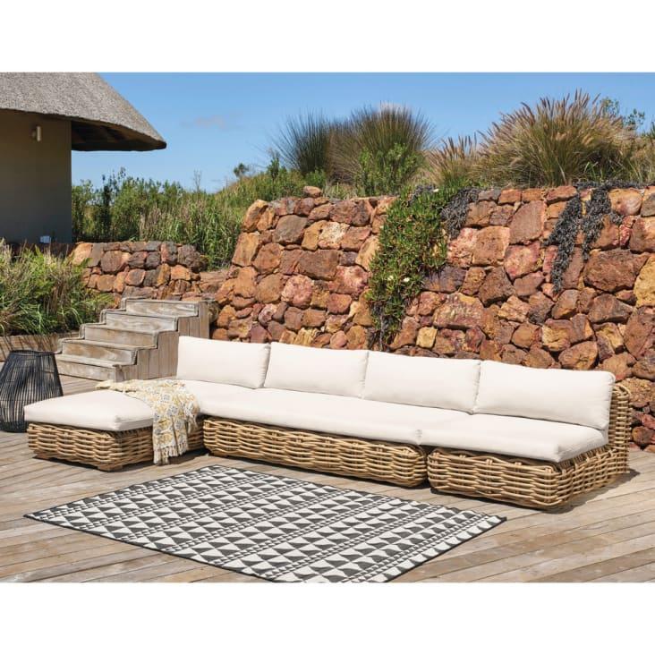 Maisons Du Monde St Tropez - Módulo De Jardín De Mimbre Y Cojines Crudo