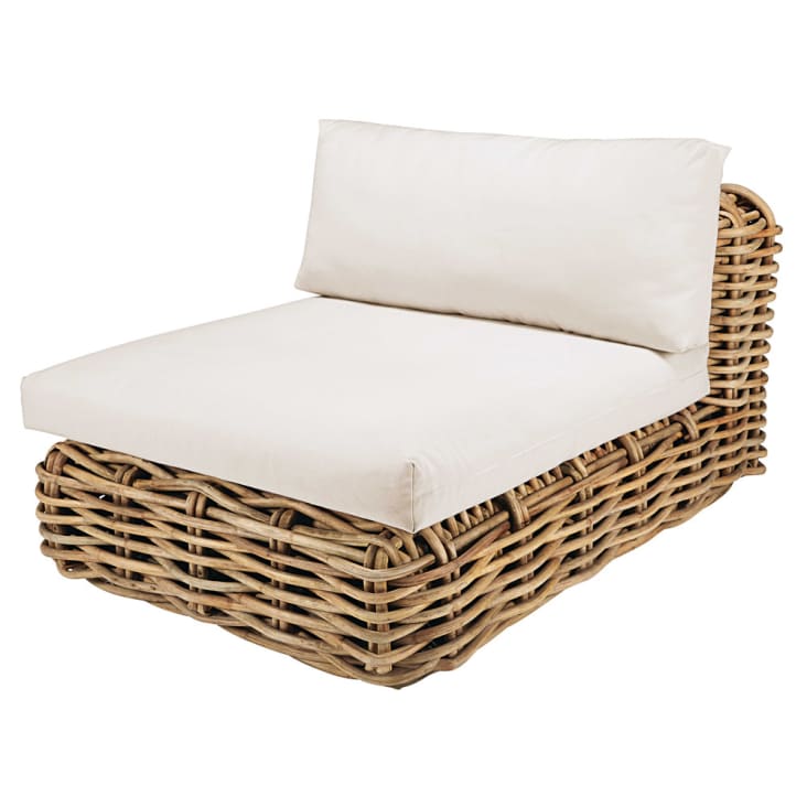 Maisons du Monde St Tropez - Módulo de jardín de mimbre y cojines crudo