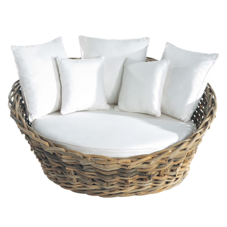 Maisons du Monde St Tropez - Sofá de 1/2 plazas de ratán