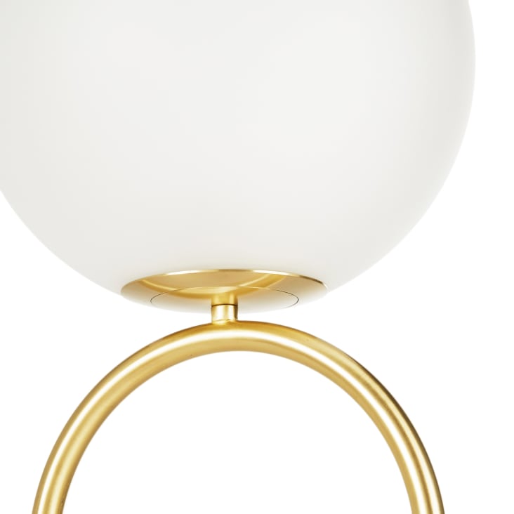 Maisons Du Monde Starret - Lámpara De Pie De Metal Dorado Y Globo Opaco De 165 Cm