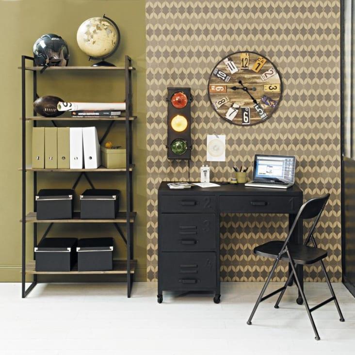 Maisons Du Monde Staten - Estantería Industrial De Abeto Y Metal Gris Antracita