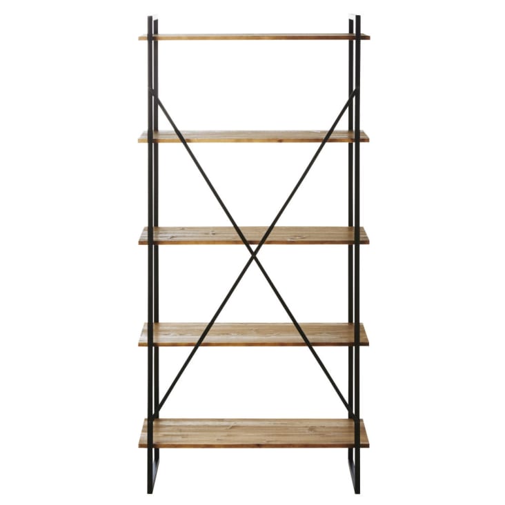 Maisons Du Monde Staten - Estantería Industrial De Abeto Y Metal Gris Antracita