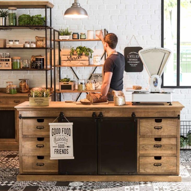 Maisons Du Monde Staten - Estantería Industrial De Abeto Y Metal Gris Antracita