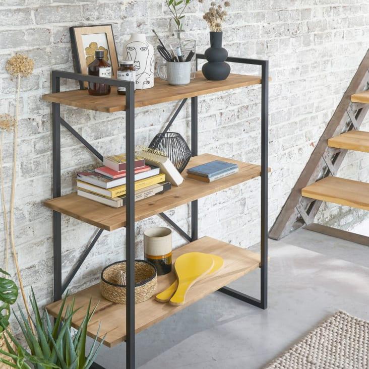 Maisons Du Monde Staten - Estantería Industrial En Abeto Macizo Y Metal Negro