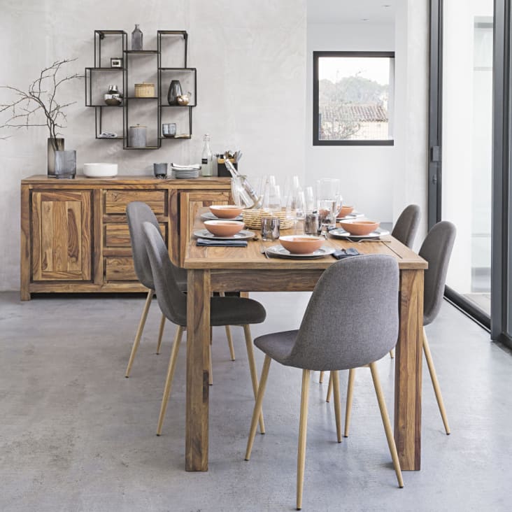 Maisons Du Monde Stockholm - Aparador Con 2 Puertas Y 3 Cajones De Madera De Sheesham Macizo